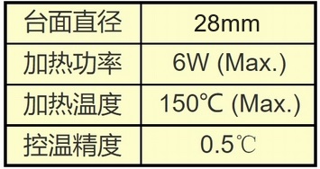 原子力显微镜AFM加热台参数表